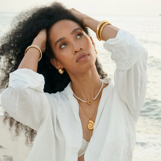 Kane Dome Drop Earrings - Gold