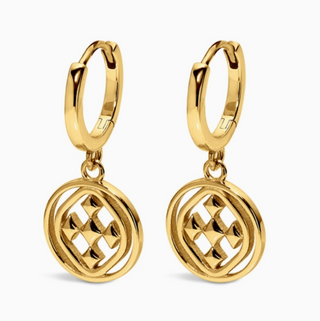 Medallion Huggie Hoops - Gold Vermeil