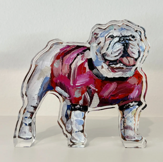 "Bulldog Red Shirt" Acrylic Shelfie - Small