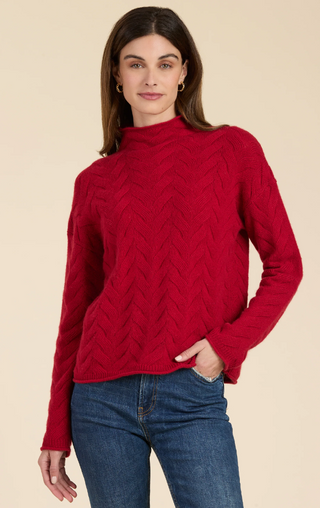 Cashmere Basketweave Mockneck Sweater-RAD