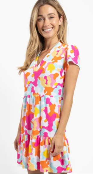 Ginger Dress-Spring Party Camo White