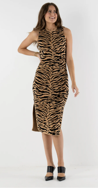 Simone Sweater Dress -Tiger