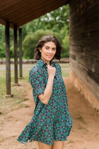 Liv Dress- Slate Mosaic