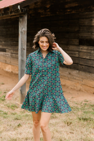 Liv Dress- Slate Mosaic