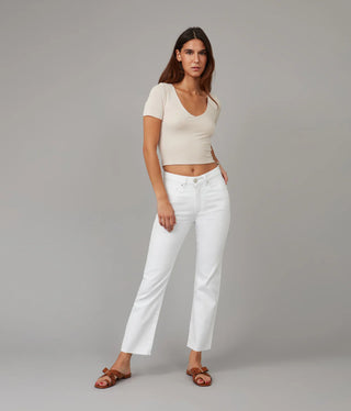 Denver High Rise Straight Jeans - White