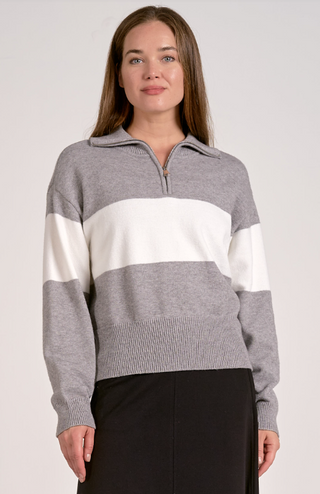 Grey and White Stripe Pullover