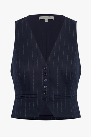 The Favorite Vest - Navy Pinstripe