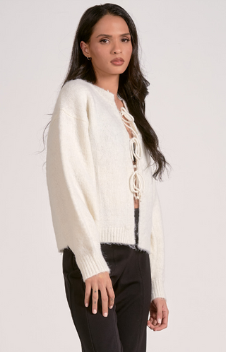 Cardigan Sweater Front Tie - Stone