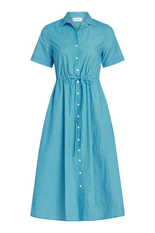 Sutton Dress- Cedar Pinstripe