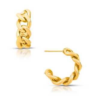 Braxton Chain Hoop Earring - Gold