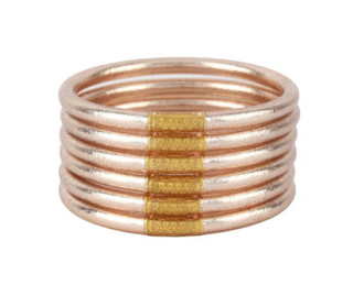 Champagne All Weather Bangles® (Set of 6) - Serenity Prayer - Large