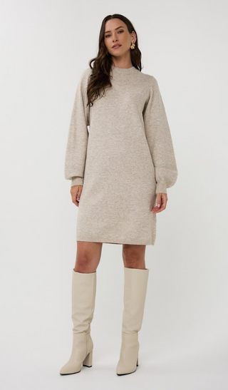Lurex Dress - Light Taupe