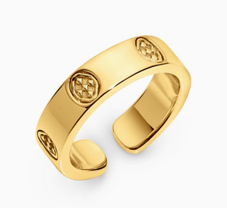 Shield Embossed Ring - Gold Vermeil