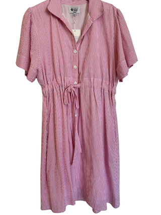 Marti Dress - Pink/White Seersucker
