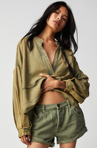 Jude Denim Pullover - Warm Camel