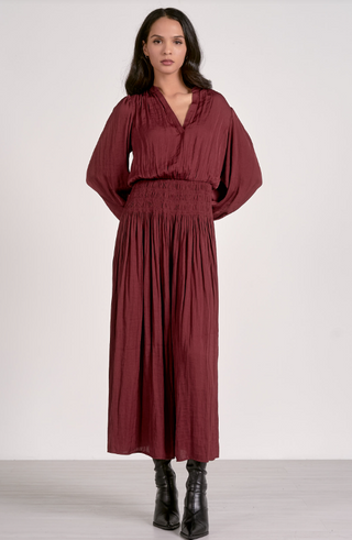 Long Sleeve Midi Dress - Plum