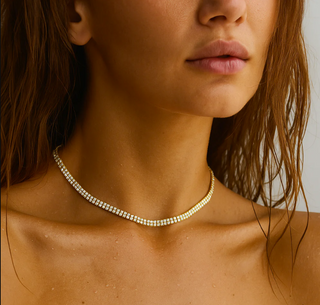 Rosie Double Tennis Choker Necklace