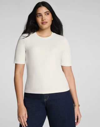 Ribbed Crewneck Tee - Ivory