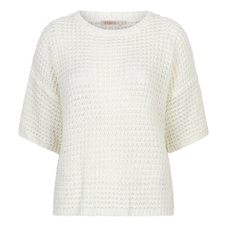 Sweater Open Knit Short Sleeve - White
