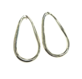 Oval Eve Studs - Shiny 18K Gold Plated