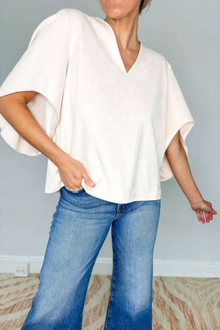 Nina Suede Top - Orchid Ice