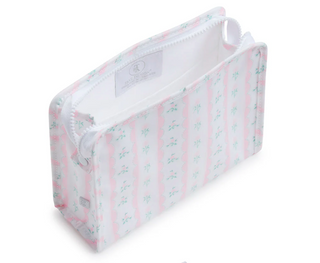 Roadie Small Zip Pouch -  RIBBON FLORAL PINK