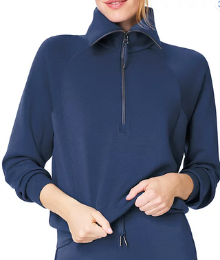 Air Essentials Half Zip - Faded Indigo