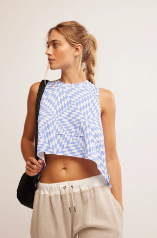 Printed Tempo Tank - Blueberry Combo