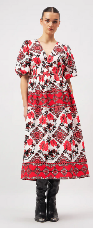 Blanca Dress-Atlas Crimson