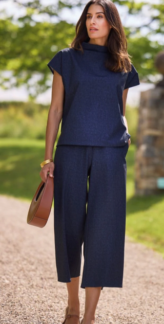 Tillie Denim Top-Navy
