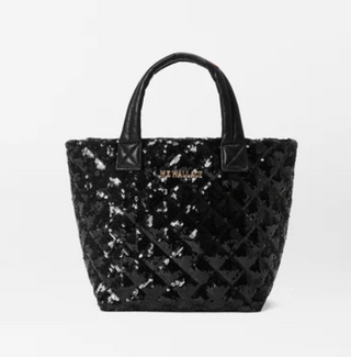 Black Sequin Micro Metro Tote Deluxe