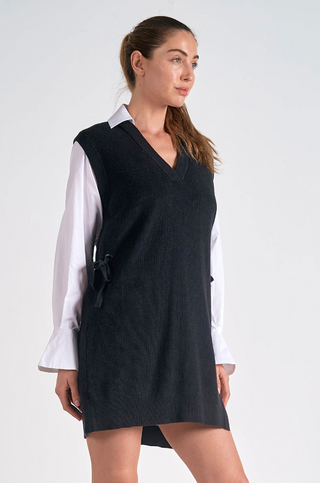 Sleeveless Sweater Dress - Black
