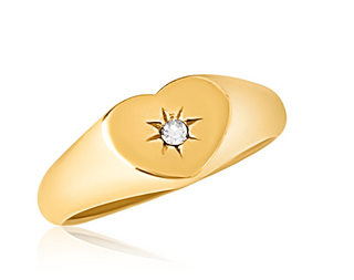 Vesper Heart Signet Ring
