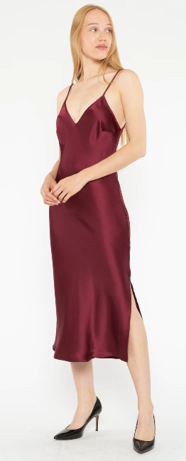 Satin Crepe Slip Dress