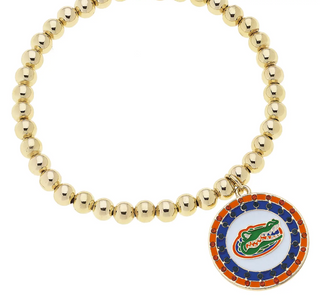 Florida Gators Pave Disc Ball Bead Stretch Bracelet