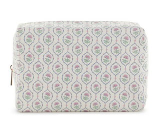LUXE Everyday Cosmetic Bag - Antibes with Navy Pinstripe Liner