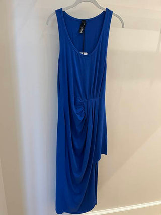 Tank Dress W/Pleated Asym Skirt-Cerulean