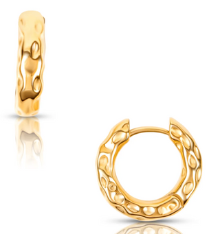 Blakely Hammered Mini Hoop Earring - Gold