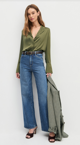 The Mischa Super High Rise Wide Leg - Campbell