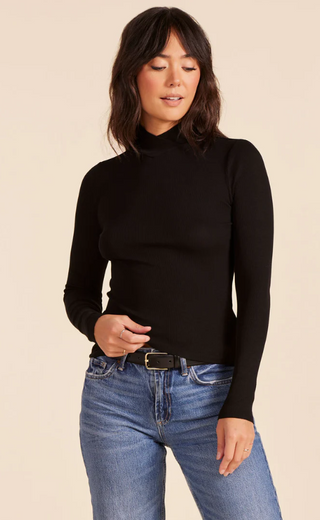 Cross Turtleneck L/S Tee-Black