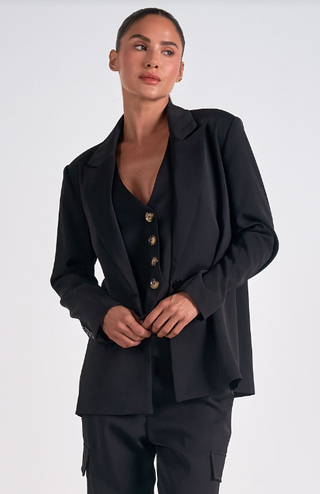 Blazer Wide Lapel - Black