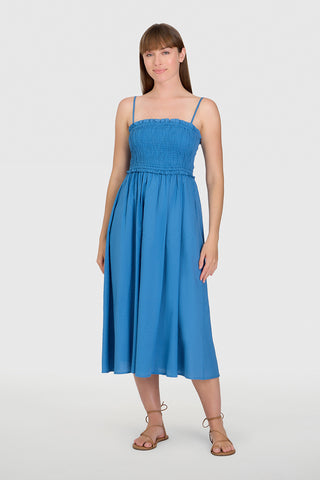 Smocked Dress- Deep Water
