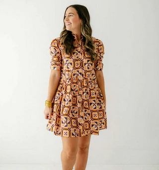Veronica Dress-Pink Tile