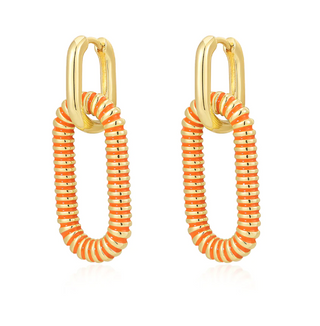 Le Signe Loop Hoops-Neon Orange-Gold