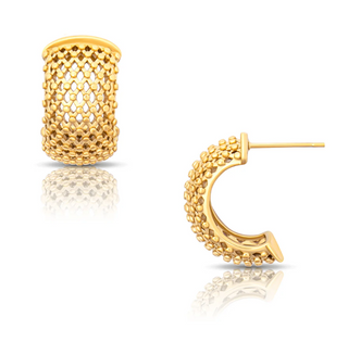 Yanna Mesh Mini Hoop - Gold