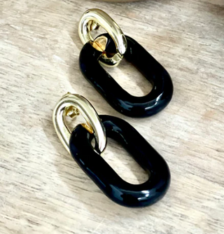 Small Shakedown Earrings - Resin Black
