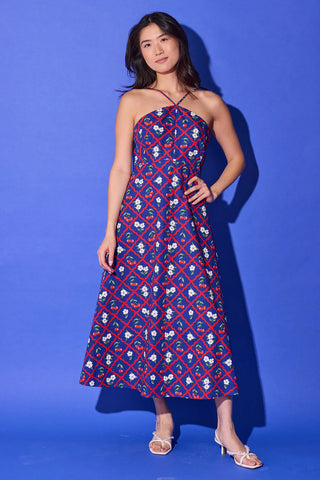 Karin Dress- Navy Cherry